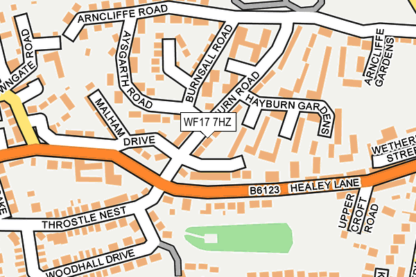 WF17 7HZ map - OS OpenMap – Local (Ordnance Survey) WF17 7HZ map - OS OpenMap – Local (Ordnance Survey)