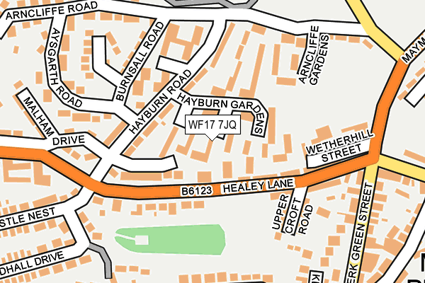 WF17 7JQ map - OS OpenMap – Local (Ordnance Survey) WF17 7JQ map - OS OpenMap – Local (Ordnance Survey)