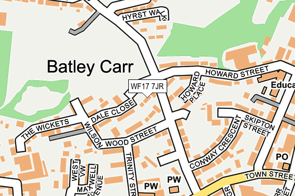 WF17 7JR map - OS OpenMap – Local (Ordnance Survey) WF17 7JR map - OS OpenMap – Local (Ordnance Survey)