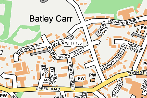 WF17 7LB map - OS OpenMap – Local (Ordnance Survey) WF17 7LB map - OS OpenMap – Local (Ordnance Survey)
