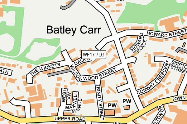 WF17 7LG map - OS OpenMap – Local (Ordnance Survey) WF17 7LG map - OS OpenMap – Local (Ordnance Survey)