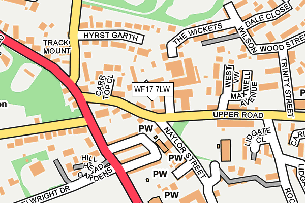 WF17 7LW map - OS OpenMap – Local (Ordnance Survey) WF17 7LW map - OS OpenMap – Local (Ordnance Survey)