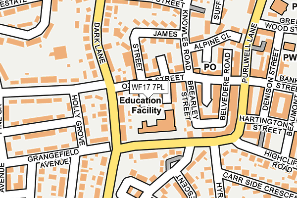 WF17 7PL map - OS OpenMap – Local (Ordnance Survey) WF17 7PL map - OS OpenMap – Local (Ordnance Survey)
