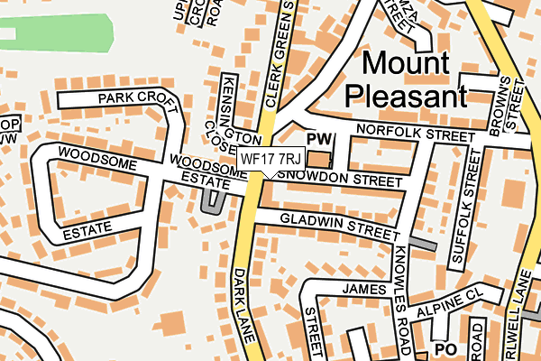 WF17 7RJ map - OS OpenMap – Local (Ordnance Survey) WF17 7RJ map - OS OpenMap – Local (Ordnance Survey)