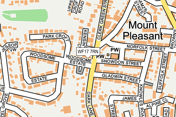 WF17 7RN map - OS OpenMap – Local (Ordnance Survey) WF17 7RN map - OS OpenMap – Local (Ordnance Survey)