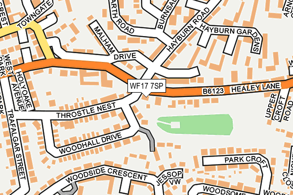 WF17 7SP map - OS OpenMap – Local (Ordnance Survey) WF17 7SP map - OS OpenMap – Local (Ordnance Survey)