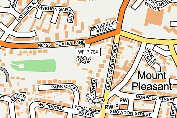 WF17 7SX map - OS OpenMap – Local (Ordnance Survey) WF17 7SX map - OS OpenMap – Local (Ordnance Survey)