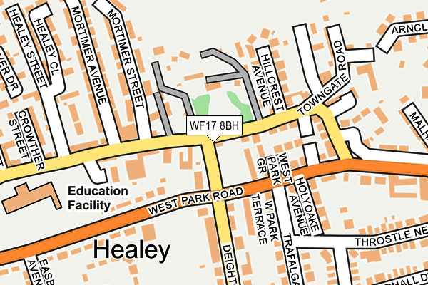 WF17 8BH map - OS OpenMap – Local (Ordnance Survey)