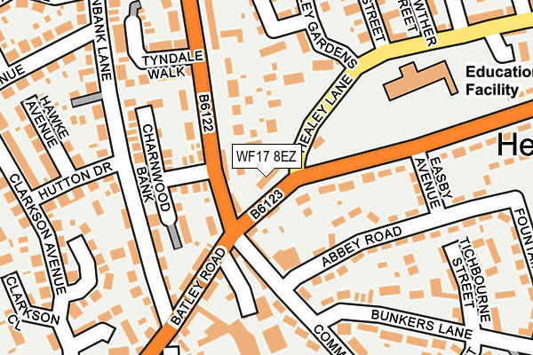 WF17 8EZ map - OS OpenMap – Local (Ordnance Survey) WF17 8EZ map - OS OpenMap – Local (Ordnance Survey)