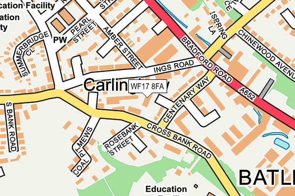 WF17 8FA map - OS OpenMap – Local (Ordnance Survey)