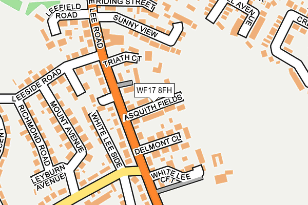 WF17 8FH map - OS OpenMap – Local (Ordnance Survey) WF17 8FH map - OS OpenMap – Local (Ordnance Survey)