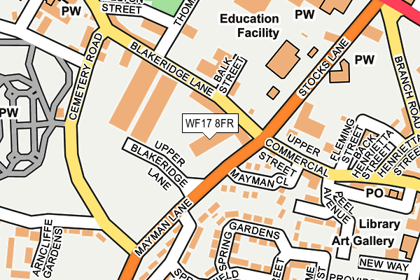 WF17 8FR map - OS OpenMap – Local (Ordnance Survey) WF17 8FR map - OS OpenMap – Local (Ordnance Survey)