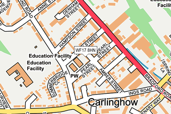 WF17 8HN map - OS OpenMap – Local (Ordnance Survey) WF17 8HN map - OS OpenMap – Local (Ordnance Survey)