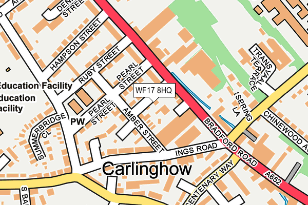 WF17 8HQ map - OS OpenMap – Local (Ordnance Survey)