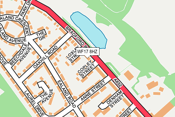 WF17 8HZ map - OS OpenMap – Local (Ordnance Survey) WF17 8HZ map - OS OpenMap – Local (Ordnance Survey)
