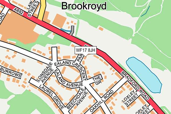WF17 8JH map - OS OpenMap – Local (Ordnance Survey) WF17 8JH map - OS OpenMap – Local (Ordnance Survey)