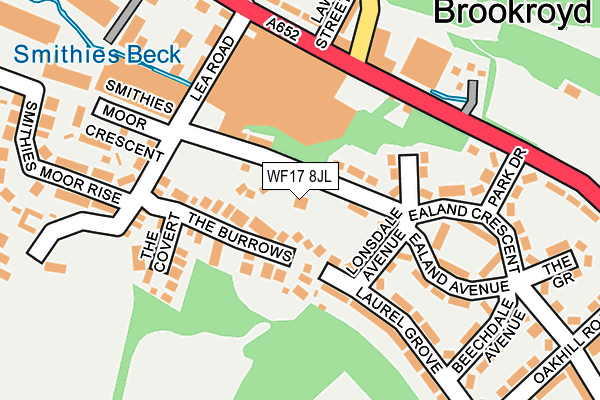 WF17 8JL map - OS OpenMap – Local (Ordnance Survey) WF17 8JL map - OS OpenMap – Local (Ordnance Survey)