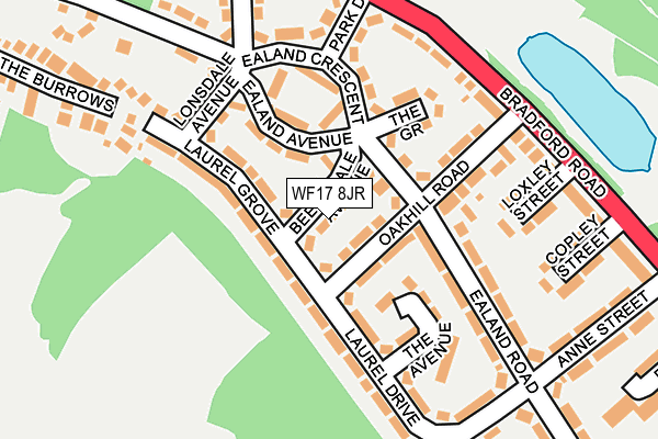 WF17 8JR map - OS OpenMap – Local (Ordnance Survey) WF17 8JR map - OS OpenMap – Local (Ordnance Survey)