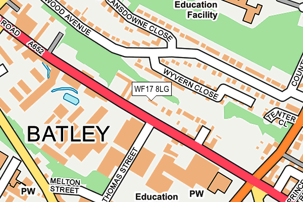 WF17 8LG map - OS OpenMap – Local (Ordnance Survey) WF17 8LG map - OS OpenMap – Local (Ordnance Survey)
