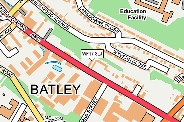 WF17 8LJ map - OS OpenMap – Local (Ordnance Survey) WF17 8LJ map - OS OpenMap – Local (Ordnance Survey)
