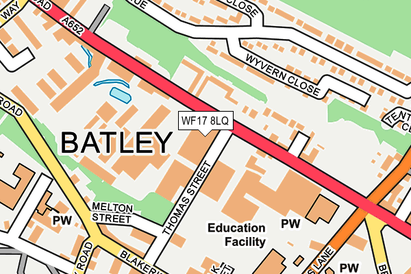 WF17 8LQ map - OS OpenMap – Local (Ordnance Survey) WF17 8LQ map - OS OpenMap – Local (Ordnance Survey)