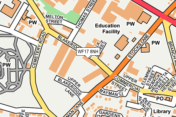 WF17 8NH map - OS OpenMap – Local (Ordnance Survey) WF17 8NH map - OS OpenMap – Local (Ordnance Survey)