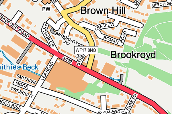 WF17 8NQ map - OS OpenMap – Local (Ordnance Survey) WF17 8NQ map - OS OpenMap – Local (Ordnance Survey)