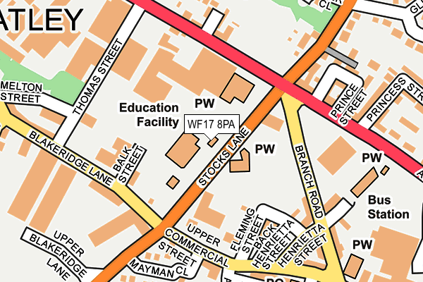 WF17 8PA map - OS OpenMap – Local (Ordnance Survey) WF17 8PA map - OS OpenMap – Local (Ordnance Survey)