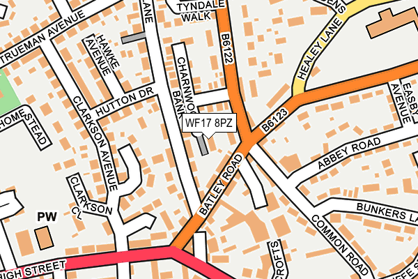 WF17 8PZ map - OS OpenMap – Local (Ordnance Survey) WF17 8PZ map - OS OpenMap – Local (Ordnance Survey)