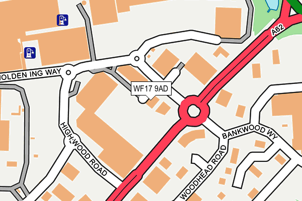 WF17 9AD map - OS OpenMap – Local (Ordnance Survey) WF17 9AD map - OS OpenMap – Local (Ordnance Survey)