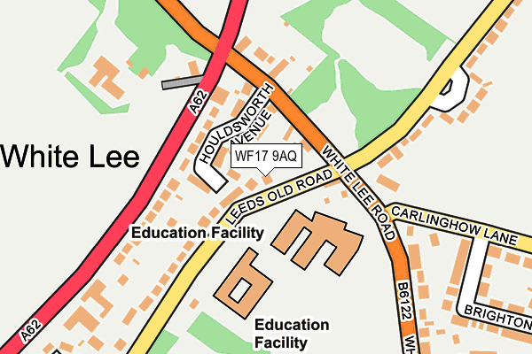 WF17 9AQ map - OS OpenMap – Local (Ordnance Survey)