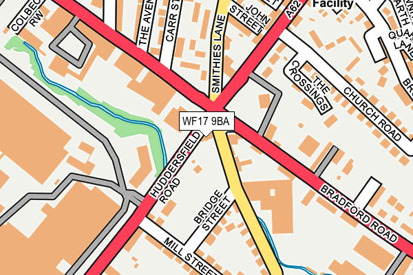 WF17 9BA map - OS OpenMap – Local (Ordnance Survey) WF17 9BA map - OS OpenMap – Local (Ordnance Survey)