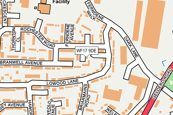 WF17 9DE map - OS OpenMap – Local (Ordnance Survey) WF17 9DE map - OS OpenMap – Local (Ordnance Survey)