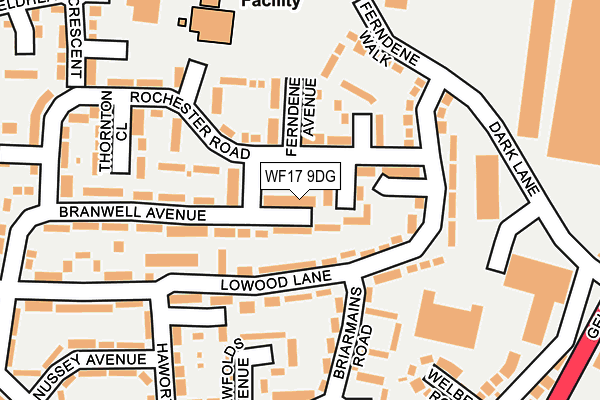 WF17 9DG map - OS OpenMap – Local (Ordnance Survey) WF17 9DG map - OS OpenMap – Local (Ordnance Survey)