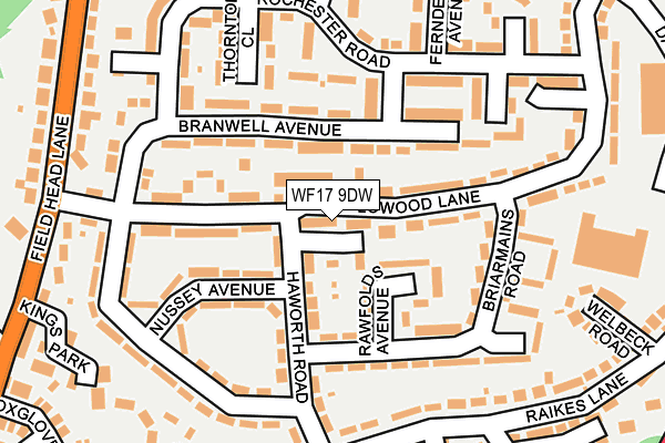 WF17 9DW map - OS OpenMap – Local (Ordnance Survey) WF17 9DW map - OS OpenMap – Local (Ordnance Survey)