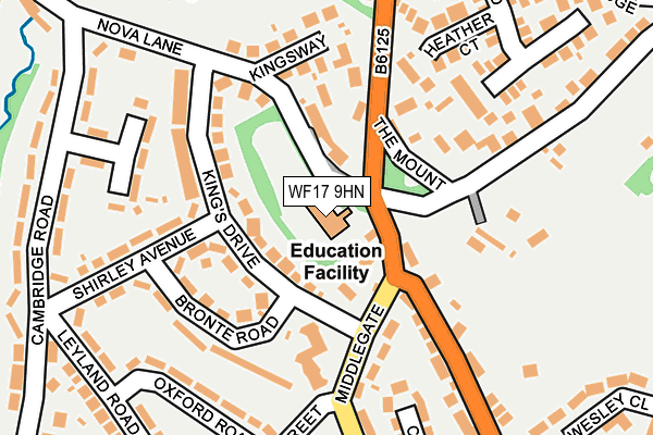 WF17 9HN map - OS OpenMap – Local (Ordnance Survey) WF17 9HN map - OS OpenMap – Local (Ordnance Survey)