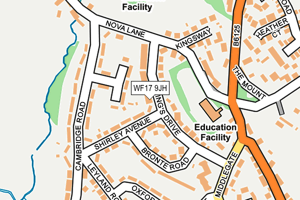 WF17 9JH map - OS OpenMap – Local (Ordnance Survey) WF17 9JH map - OS OpenMap – Local (Ordnance Survey)