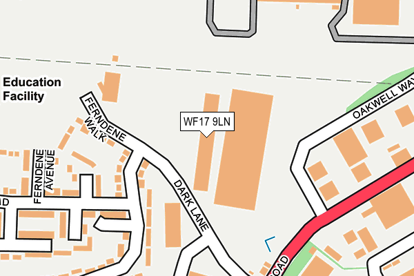 WF17 9LN map - OS OpenMap – Local (Ordnance Survey) WF17 9LN map - OS OpenMap – Local (Ordnance Survey)