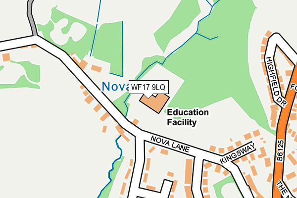 WF17 9LQ map - OS OpenMap – Local (Ordnance Survey) WF17 9LQ map - OS OpenMap – Local (Ordnance Survey)