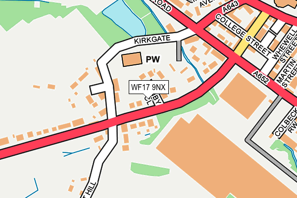 WF17 9NX map - OS OpenMap – Local (Ordnance Survey) WF17 9NX map - OS OpenMap – Local (Ordnance Survey)