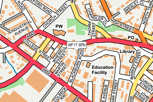 WF17 9PN map - OS OpenMap – Local (Ordnance Survey) WF17 9PN map - OS OpenMap – Local (Ordnance Survey)