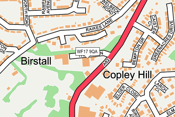 WF17 9QA map - OS OpenMap – Local (Ordnance Survey) WF17 9QA map - OS OpenMap – Local (Ordnance Survey)