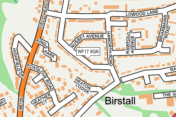WF17 9QN map - OS OpenMap – Local (Ordnance Survey)