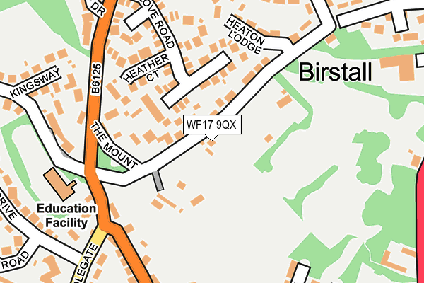 WF17 9QX map - OS OpenMap – Local (Ordnance Survey)