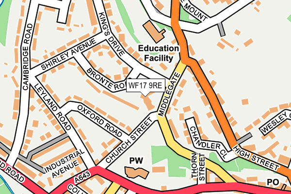 WF17 9RE map - OS OpenMap – Local (Ordnance Survey) WF17 9RE map - OS OpenMap – Local (Ordnance Survey)