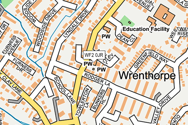 WF2 0JR map - OS OpenMap – Local (Ordnance Survey) WF2 0JR map - OS OpenMap – Local (Ordnance Survey)