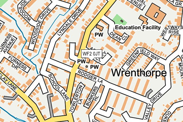 WF2 0JT map - OS OpenMap – Local (Ordnance Survey) WF2 0JT map - OS OpenMap – Local (Ordnance Survey)