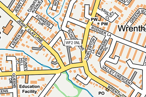 WF2 0NL map - OS OpenMap – Local (Ordnance Survey) WF2 0NL map - OS OpenMap – Local (Ordnance Survey)