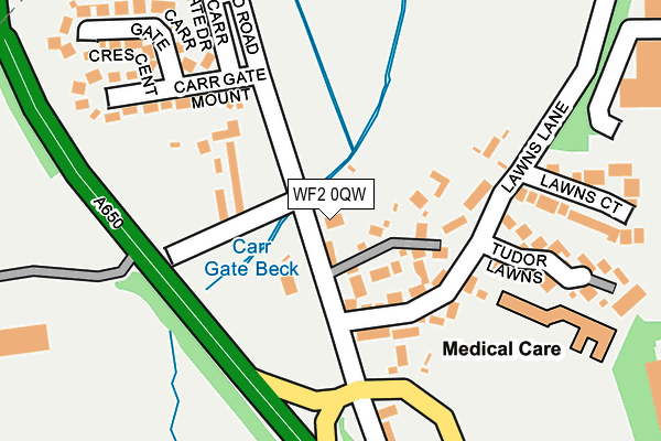 WF2 0QW map - OS OpenMap – Local (Ordnance Survey) WF2 0QW map - OS OpenMap – Local (Ordnance Survey)