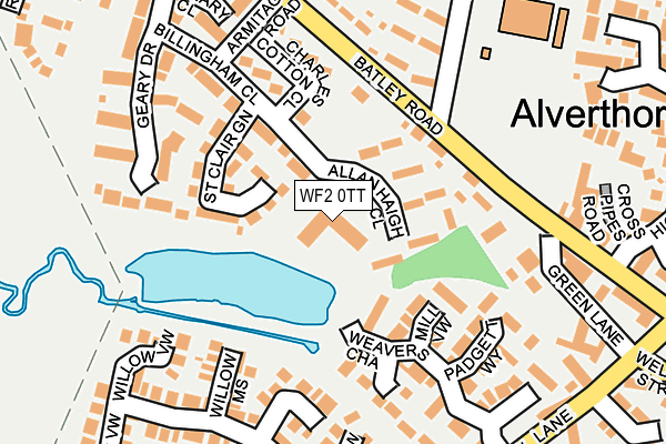 WF2 0TT map - OS OpenMap – Local (Ordnance Survey) WF2 0TT map - OS OpenMap – Local (Ordnance Survey)